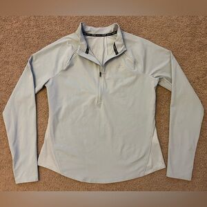 Under Armour Run size LG L Gray Women's Quarter-Zip Performance Pullover Top